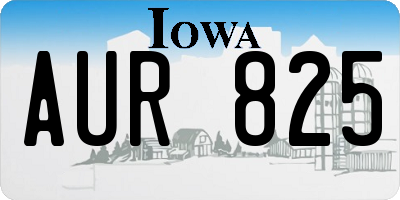 IA license plate AUR825