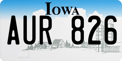 IA license plate AUR826