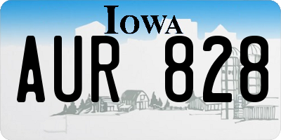IA license plate AUR828