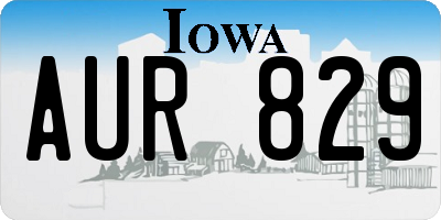 IA license plate AUR829
