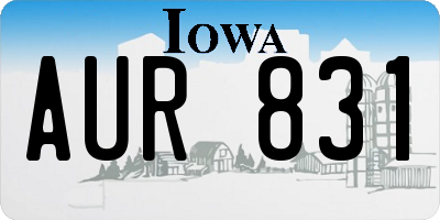 IA license plate AUR831