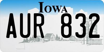 IA license plate AUR832
