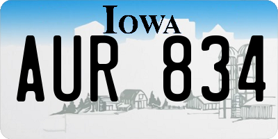 IA license plate AUR834