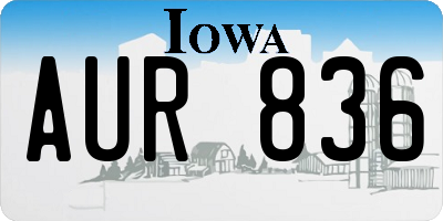 IA license plate AUR836