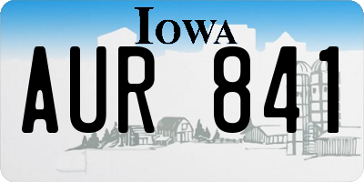 IA license plate AUR841