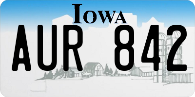 IA license plate AUR842