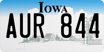 IA license plate AUR844