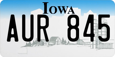 IA license plate AUR845
