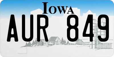 IA license plate AUR849