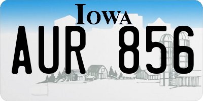 IA license plate AUR856