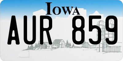 IA license plate AUR859