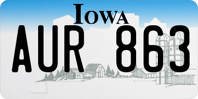 IA license plate AUR863
