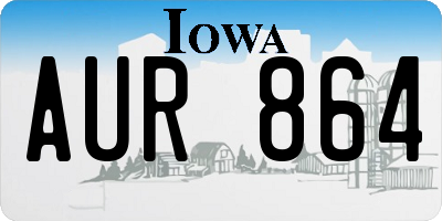 IA license plate AUR864