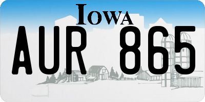 IA license plate AUR865
