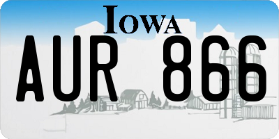 IA license plate AUR866