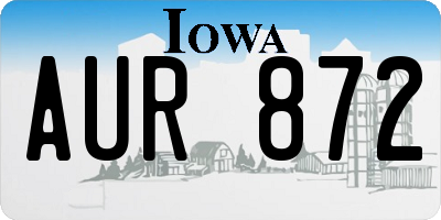 IA license plate AUR872