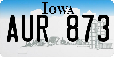 IA license plate AUR873