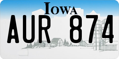 IA license plate AUR874