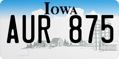 IA license plate AUR875
