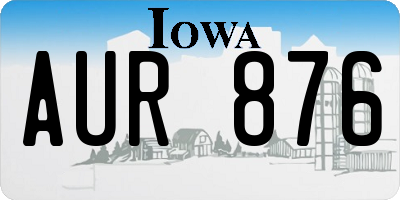IA license plate AUR876