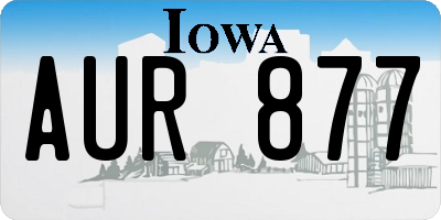 IA license plate AUR877