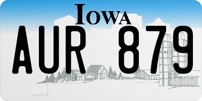 IA license plate AUR879