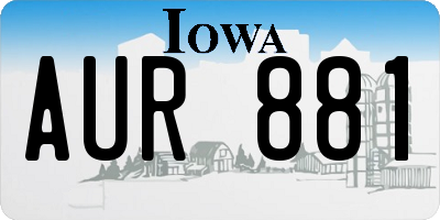 IA license plate AUR881