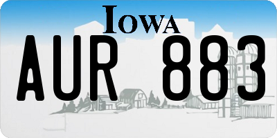 IA license plate AUR883