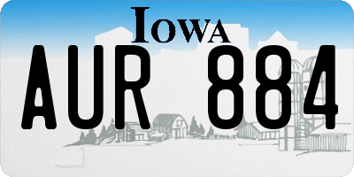 IA license plate AUR884