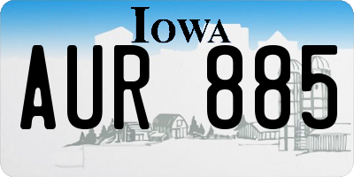 IA license plate AUR885