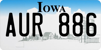 IA license plate AUR886