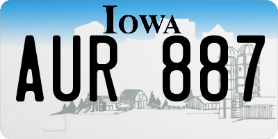 IA license plate AUR887