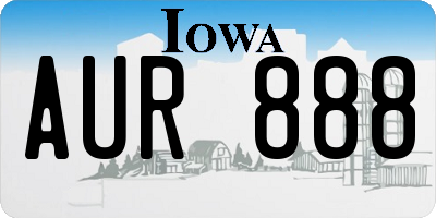IA license plate AUR888