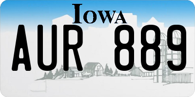 IA license plate AUR889