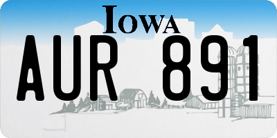 IA license plate AUR891