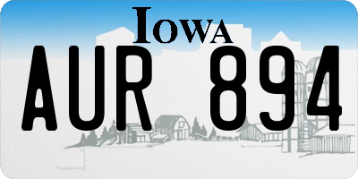 IA license plate AUR894