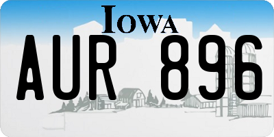 IA license plate AUR896