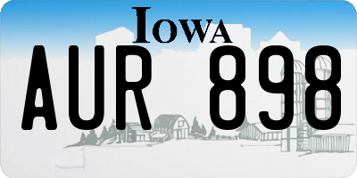 IA license plate AUR898