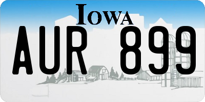 IA license plate AUR899