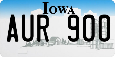 IA license plate AUR900