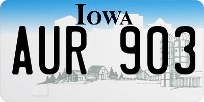 IA license plate AUR903
