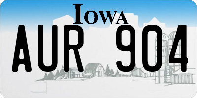 IA license plate AUR904