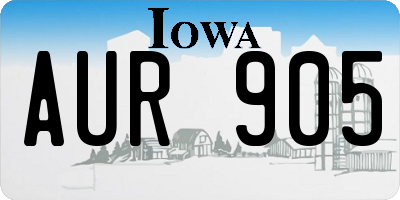 IA license plate AUR905