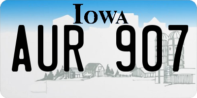 IA license plate AUR907