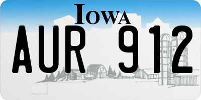 IA license plate AUR912