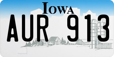 IA license plate AUR913