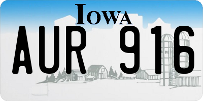 IA license plate AUR916