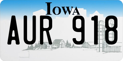 IA license plate AUR918