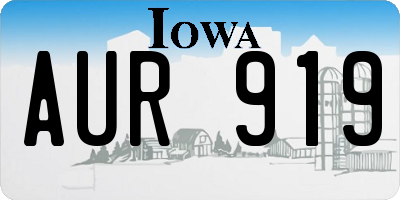 IA license plate AUR919