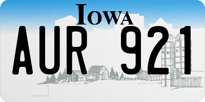 IA license plate AUR921